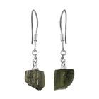 Natürliche Moldavit-Ohrringe, 925 Silber ca. 4,40 ct