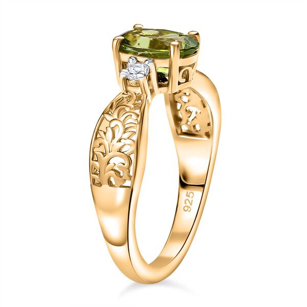Nat&uuml;rlicher Peridot und Zirkon Ring - 1,32 ct. image number 4