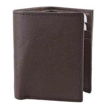 Klassische Geldb&ouml;rse, 100% echtes Leder, RFID gesch&uuml;tzt, braun