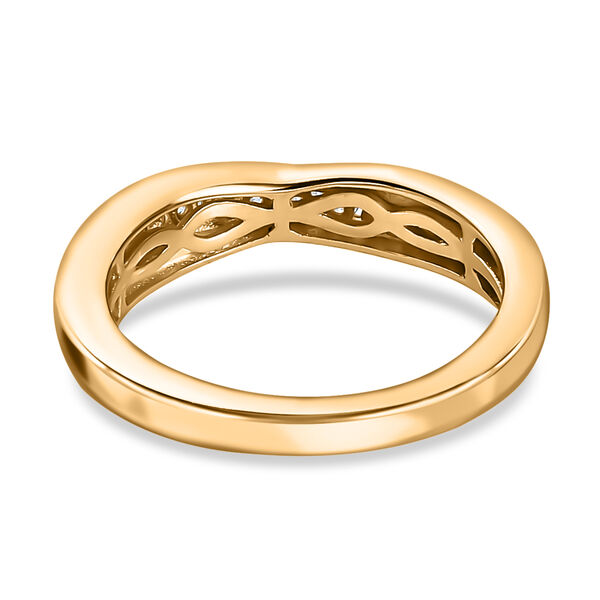 Weißer Diamant P Ring 925 Silber Vermeil YG ca. 0,25 ct. image number 6