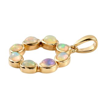 Nat&uuml;rlicher, &auml;thiopischer Opal-Anh&auml;nger, 925 Silber vergoldet ca. 0,88 ct