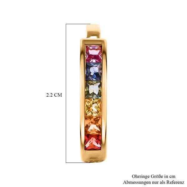AA Mehrfarbige Saphir Ohrringe, 925 Silber Gelbgold Vermeil ca. 1.80 ct image number 6
