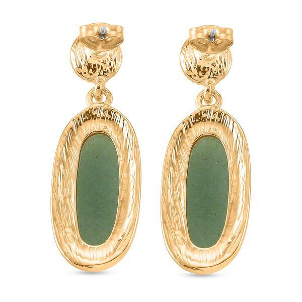 Gr&uuml;ner Aventurin, Wei&szlig;e S&uuml;&szlig;wasser Perle Ohrringe, golfarben image number 4