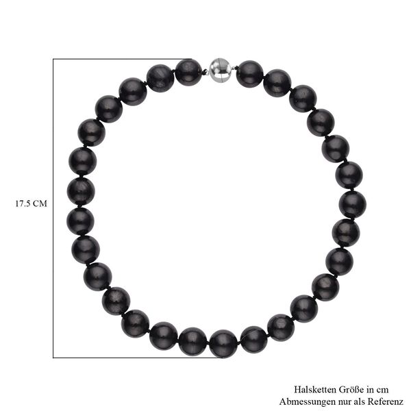 Runde Schungit-Perlen-Halskette - 446,55 ct. image number 6