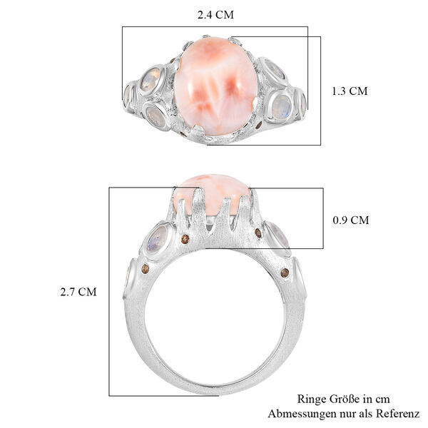D'Joy AA Natrolith, Regenbogen Mondstein Ring 925 Silber rhodiniert (Gr&ouml;&szlig;e 16.00) ca. 5,58 ct image number 7