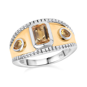 Citrin Ring Nickelfreies Messing (Gr&ouml;&szlig;e 18.00) ca. 1.27 ct