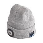Vielseitige Strickmütze mit Bluetooth und eingebautem LED-Licht, 21x28cm, grau image number 4