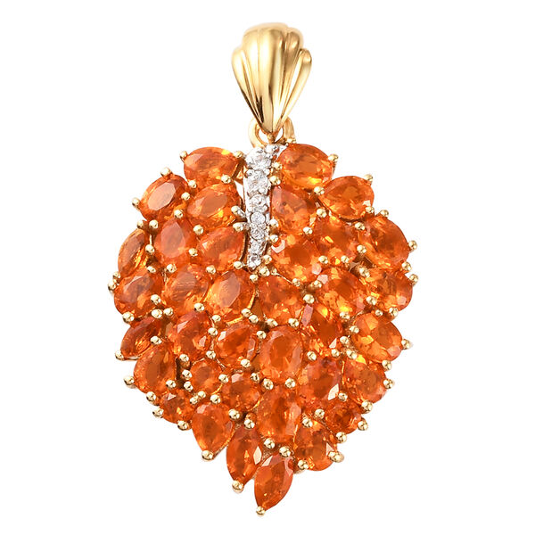 Salamanca Feueropal Anh&auml;nger 925 Silber vergoldet ca. 3,78 ct