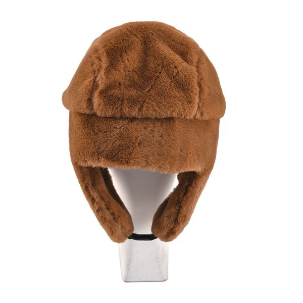 Kunstpelz Trapperm&uuml;tze mit Ohrenklappen, Braun image number 3