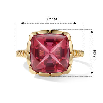 D'Joy Lab Grown Padparadscha-Saphir Ring 925 Silber 750 Gelbgold vermeil (Gr&ouml;&szlig;e 18.00) ca. 13,39 ct