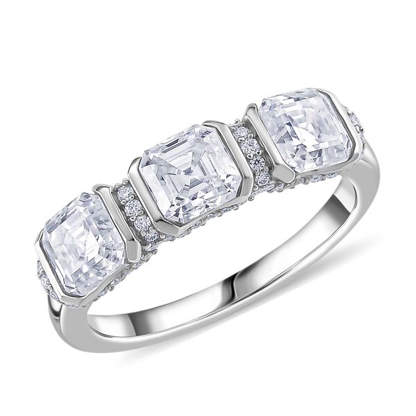 RADIANTA GRA zertifiziert Moissanit (D-VVS) Ring 925 Silber rhodiniert (Größe 17.00) ca. 2.06 ct image number 4