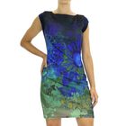 DESIGUAL, Designer-Kleid Kurzarm Indie blau floral Print, Multi, 38 image number 0