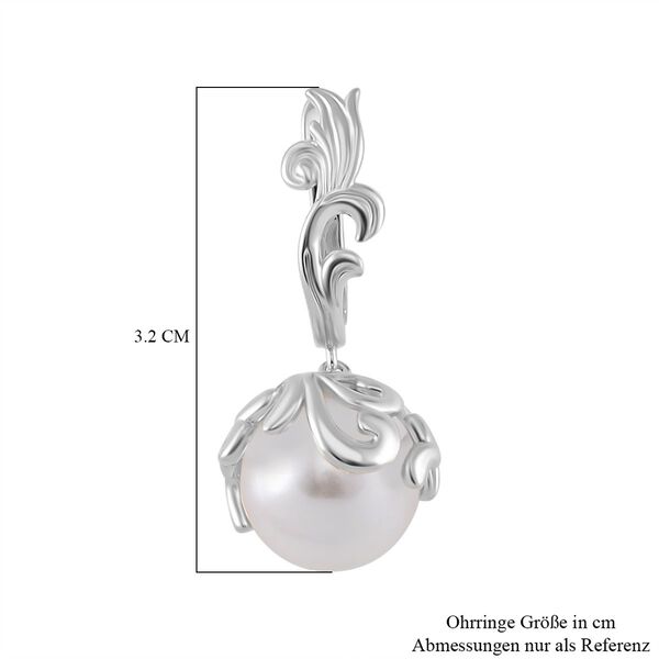 Weiße Muschelkernperle Ohrringe Messing image number 6