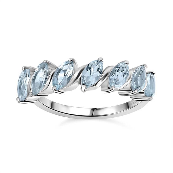 Himmelblauer Topas Ring 925 Silber rhodiniert (Größe 19.00) ca. 2,18 ct image number 4