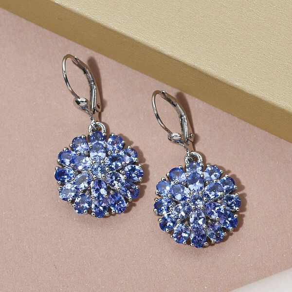 Tansanit-Ohrringe, 925 Silber platiniert ca. 6,64 ct image number 2