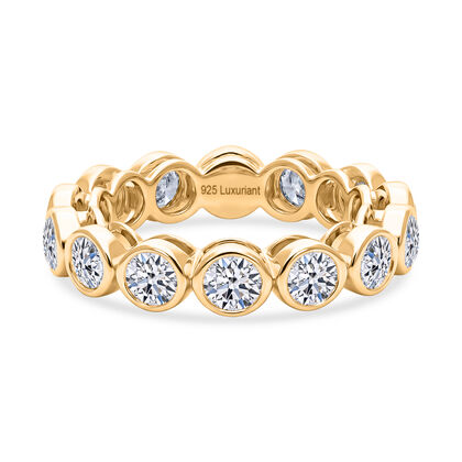 LUXURIANT DIAMOND - Lab Grown Diamant SI-GH SGL zertifiziert Ring 925 Silber 750 Gelbgold vermeil (Gr&ouml;&szlig;e 19.00) ca. 3.00 ct