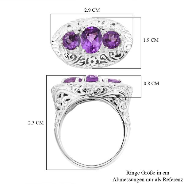 Royal Bali Kollektion- Afrikanischer Amethyst-Ring - 3,25 ct. image number 5