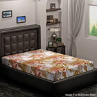 Spannbetttuch aus 100% Mikrofaser, Beige, Hintergrund mit Blumenmuster