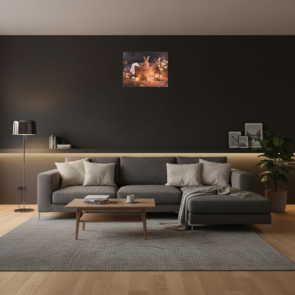 LIVMORE Hasen Motiv LED Wandbild mit Lichteffekt 30 x 40 cm image number 1