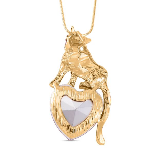 Roter Kristall Anh&auml;nger mit Kette ca. 71 cm + 5 cm Extender, goldfarben image number 4