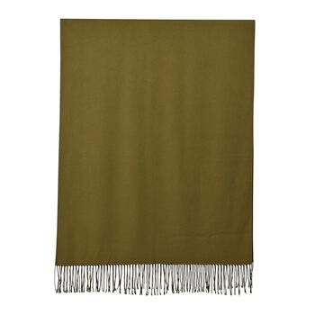 Eleganter doppelseitiger Schal mit Fransen, 68x180cm, Gr&uuml;n