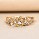 AAA Turkizit und weißer Diamant-Ring, 925 Silber Gelbgold Vermeil  ca. 1,59 ct image number 1