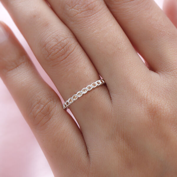 LUSTRO STELLA - Champagner Zirkonia-Ring, 925 Silber  ca. 0,80 ct image number 3