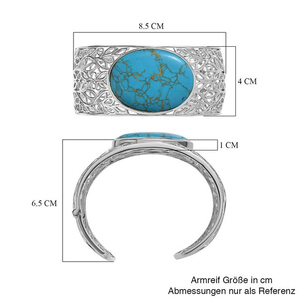 Blauer Türkis-Armreif, 19cm - 59,55 ct. image number 6