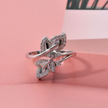 LUSTRO STELLA wei&szlig;er Zirkonia Bypass Ring