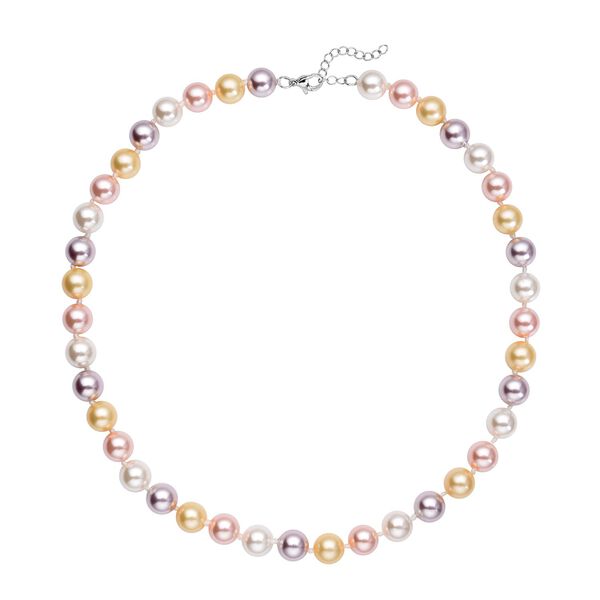 Mehrfarbige Muschelperle Silberfarbenes Perlenkollier 295,00 Ct
