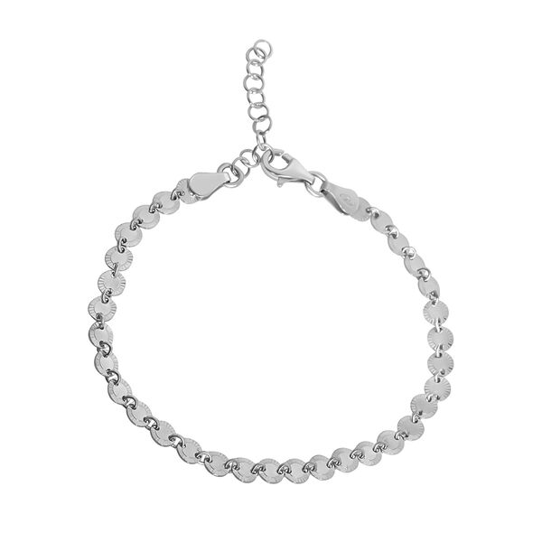 Italienisches Armband, 925 Silber rhodiniert, ca. 18 cm + 2.5 cm Extender, ca. 2,60g