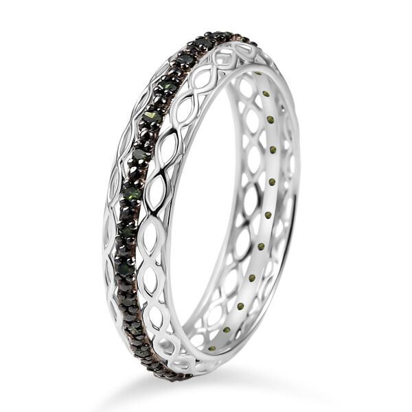 D'Joy gr&uuml;ner Diamant Ring, 925 Silber rhodiniert - 0,15 ct. image number 5