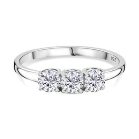 Moissanit Ring, 925 Silber platiniert - 0,68 ct.