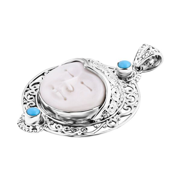 Royal Bali Kollektion- Sleeping Beauty T&uuml;rkis und Ochsenknochen-Anh&auml;nger - 0,61 ct. image number 3
