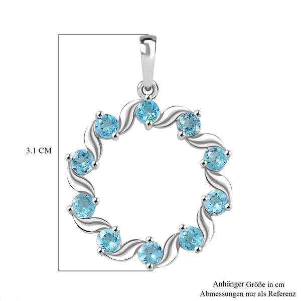 Djoy AA Betroka Blauer Apatit Meeresrauschen Anhänger 925 Silber rhodiniert ca. 1.33 ct image number 6