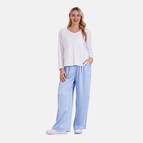 Locker geschnittene Damenhose mit Gummibund, Einheitsgröße, Blau