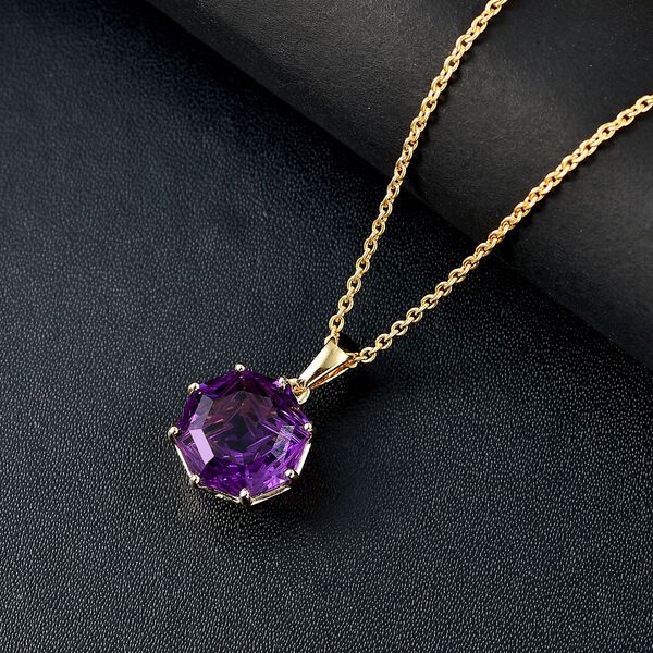 Afrikanischer Amethyst und Zirkon Anhänger mit 45cm Kette - 6,86 ct. image number 2