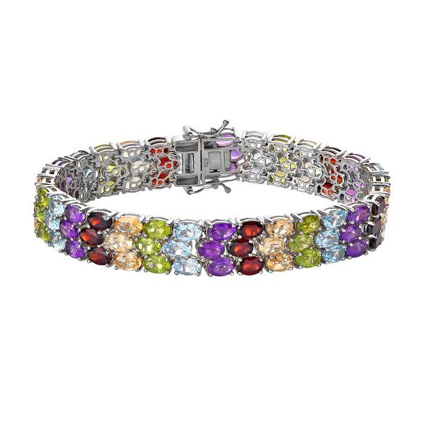 Mehrfarbiges Edelstein-Armband, 20 cm - 45,78 ct.