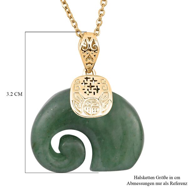 Gr&uuml;ner Aventurin Schmuckset Reines Messing, Reiner Edelstahl IP-Gelbbeschichtung ca. 25.00 ct image number 5