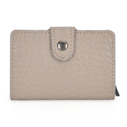 Portemonnaie im PU-Kroko-Design mit RFID-Schutz - Minimalistisches Bifold Wallet,, 6,8x10x1,2 cm