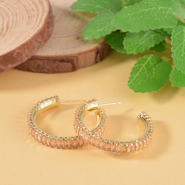 Champagner Zirkonia Ohrringe, ca. 4.00 ct image number 1