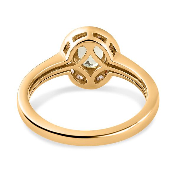 AA Merelani Mint-Granat und wei&szlig;er Diamant-Ring, 925 Silber Gelbgold Vermeil (Gr&ouml;&szlig;e 20.00) ca. 1.02 ct image number 6