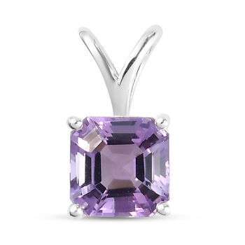 Asscher schliff Rose de France Amethyst Anh&auml;nger 925 Silber ca. 1,68 ct