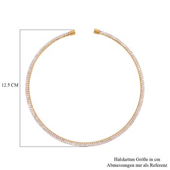 Wei&szlig;er Kristall Halskette ca. 38 cm Reines Messing