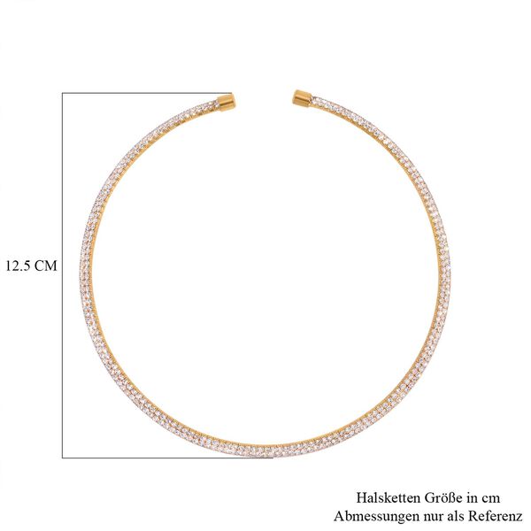 Wei&szlig;er Kristall Halskette ca. 38 cm Reines Messing image number 4