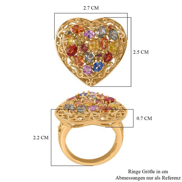 Mehrfarbiger Saphir Herz Ring, ca. 3,27 ct image number 4