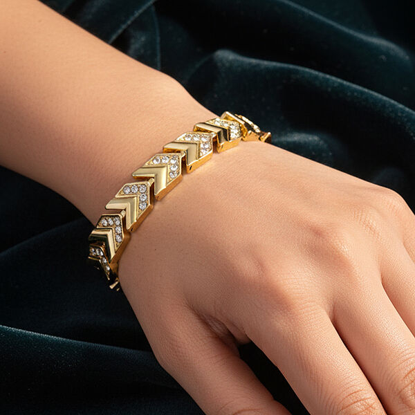 Wei&szlig;er Kristall Armband ca. 19 cm Std Gelb image number 2