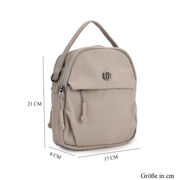 Nylon Crossbody Tasche in Hellgrau mit Reißverschluss image number 7