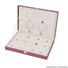 Extra-Large Premium Glitzerleder Ring-Koffer mit Haken und Taschen für Halsketten und Armbänder, 40 x 28 x 6 cm, Pink