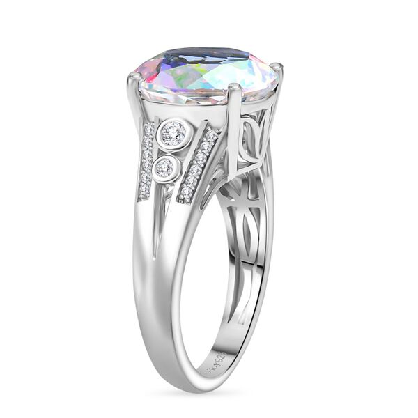 D'Joy Merkur mystischer Topas, Wei&szlig;er Zirkon Ring 925 Silber rhodiniert (Gr&ouml;&szlig;e 20.00) ca. 7,70 ct image number 4